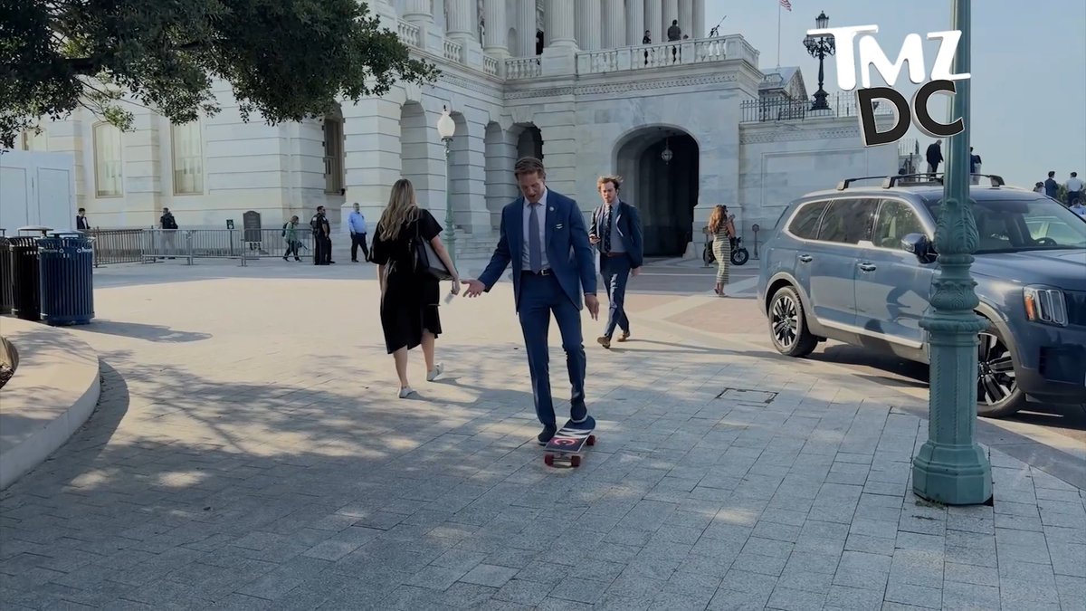 Rep. Rich McCormick gives CHARLIE COTTON a little insight into how to have fun on Capitol Hill: skateboard! 🛹