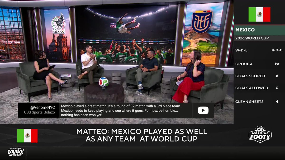 "They were playing as well as any team in the World Cup." Matteo Bonetti and Lisa Carlin react to Mexico delivering one of the standout performances of the World Cup 🇲🇽