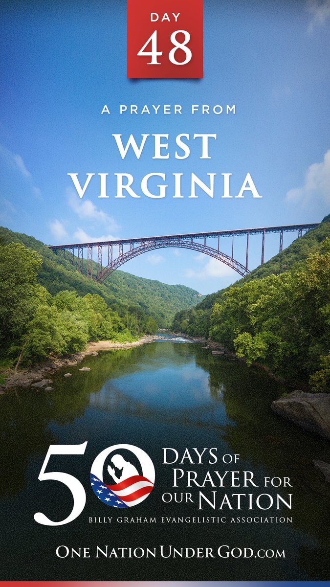 Join us for DAY 48 of 50 Days of Prayer for America with Pastor Josh Rhodes of WEST VIRGINIA. Let us know you’re praying in the comments below, and go to for all 50 videos and more… #OneNationUnderGod #50Days50States50Prayers BGEA