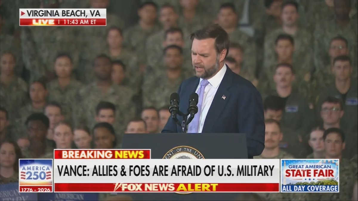 JD Vance tries to tell a joke and no one laughs: "One of the reasons why I wanted this job is because it's pretty cool to have the Commandant of the Marine Corps have to salute a member of the E4 mafia. That's pretty cool. Call it... call it an ego thing, but..."