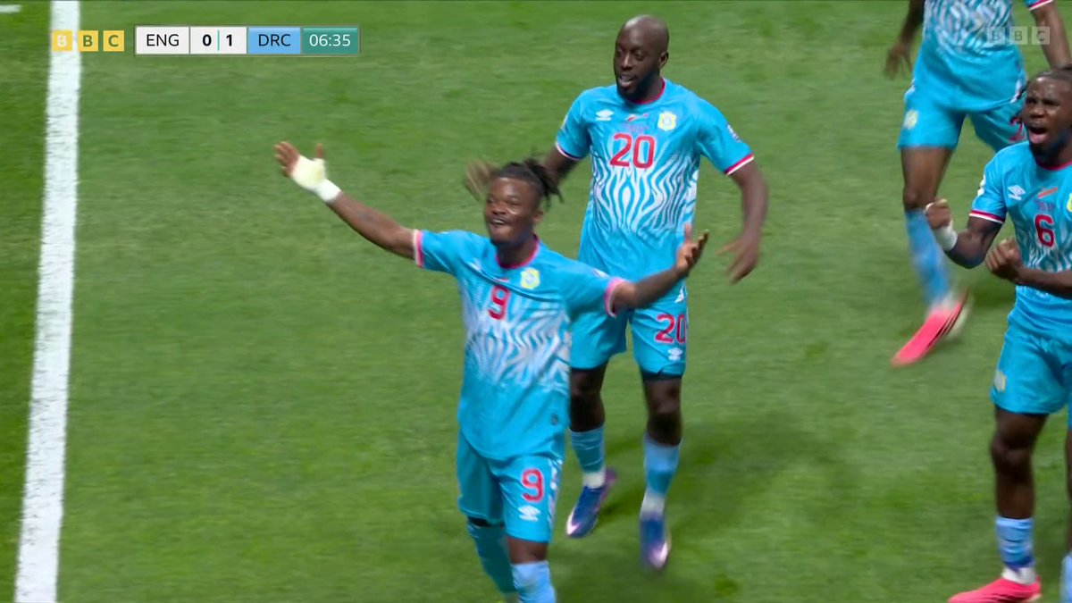 It's a nightmare start for England! 😮 Brian Cipenga fires DR Congo into the lead after seven minutes 🇨🇩⚽