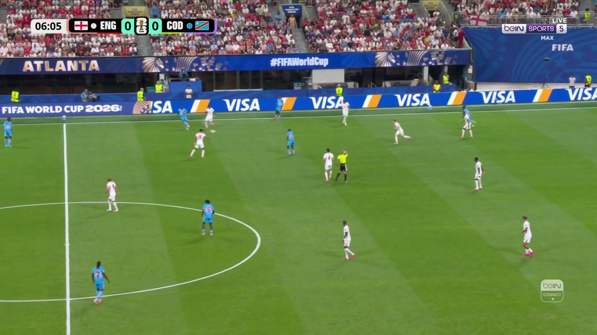 GOAL! What a start! DR Congo take the lead after just seven minutes in Atlanta, thanks to a clinical finish from Brian Cipenga. 🔥 🏴󠁧󠁢󠁥󠁮󠁧󠁿 England 0-1 Congo DR 🇨🇩 #FIFAWorldCup | #beINWC26 | #CongoDR