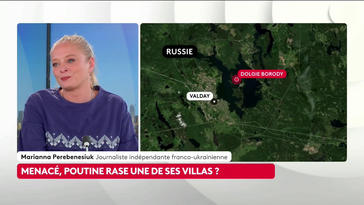 🔴 🗣️ Se sentant menacé, Poutine aurait-il fait raser sa luxueuse villa ? "Il se passe [en Russie] de plus en plus de choses étranges, comme le manque d'essence dans un pays qui en produit", constate Marianna Perebenesiuk, journaliste franco-ukrainienne. #ToutEstPolitique #Canal16