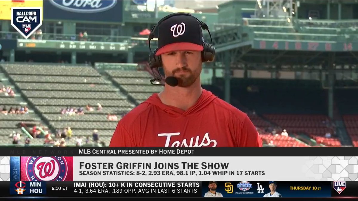 Foster Griffin on how he uses his seven-pitch mix to his advantage on the mound: "Not having 96 MPH in the tank, I can mix and match and throw any pitch in any count and at any location." #MLBCentral | Washington Nationals