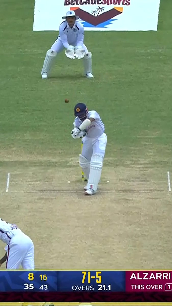 The perfect setup to hit the top of off. 🎯🏏 Every bowler's dream. 🔥 #WIvSL | #MenInMaroon