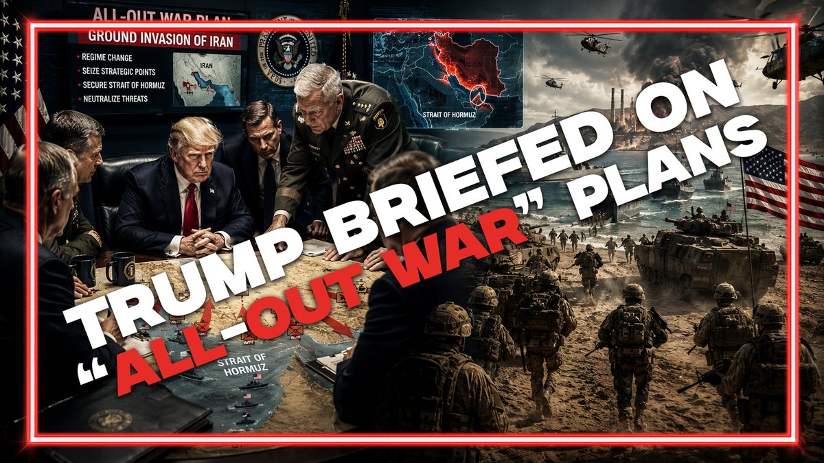 ๐จBREAKING: President Trump Briefed On โAll-Out Warโ Plans As Admin Prepares For A Ground Invasion Of Iran! โฃAlex Jones Breaks Down How A Boots On The Ground Operation Would Be A Total Disaster For The US Military, Given The Size Of Iran, The Terrain, & Their Decades Of Preparation Since The IranโIraq War: "The Army Said, You Can't Take It! If We Nuked Them With 100 Nukes & Killed Everyone, Then We'd Win, And We'd Be The Total Pariah Of The Entire Planet!" Bottom Lineโ Iran Is The Equivalent Of A Giant Gaza That Is 4,500 Times Bigger Than The Palestinian Territory That It Took Israel More Than 2 Years To Take! โฃAlso In This Report, We Learn That The 2027 NDAA- Which Would Effectively Turn US Military / Intelligence Over To Israel- Has Progressed Out Of Committee & Is Set To Pass In The Near Future! โฃPLUS, The Israeli Ambassador To The US, Mike Huckabee, Says That The US Owes Its Very Existence To Israel! ๐ดWATCH ALEX JONES LIVE NOW: