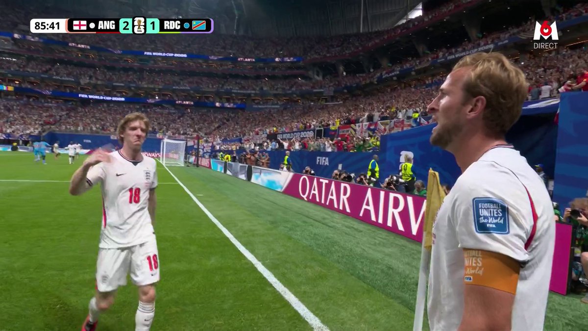 Kane se retourne et envoie une frappe imparable en pleine lucarne ⚽️ L’Angleterre renverse la RDC et mène 2-1. Suivez le match sur M6 et M6+ #CDM2026 #FIFAWorldCup #ANGRDC