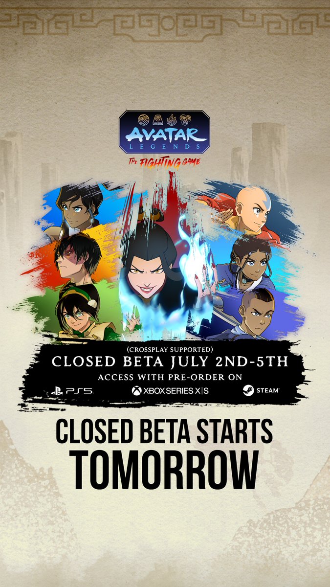Pre-order Avatar Legends: The Fighting Game on Steam, PS5, or XBOX Series X|S to get access to the closed beta starting tomorrow! #avatarlegends Avatar Legends: The Fighting Game
