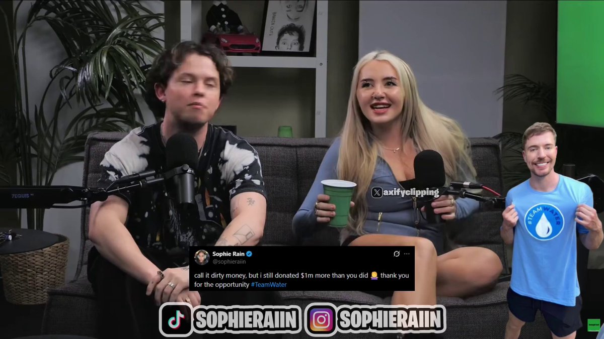 Sophie Rains says MrBeast CRASHED OUT on her when she REFUNDED the $5M she donated to TeamWater 😳 "He is not my friend, he is broke and needs people to donate. I don't care about those starving people in Africa I just wanted the attention"
