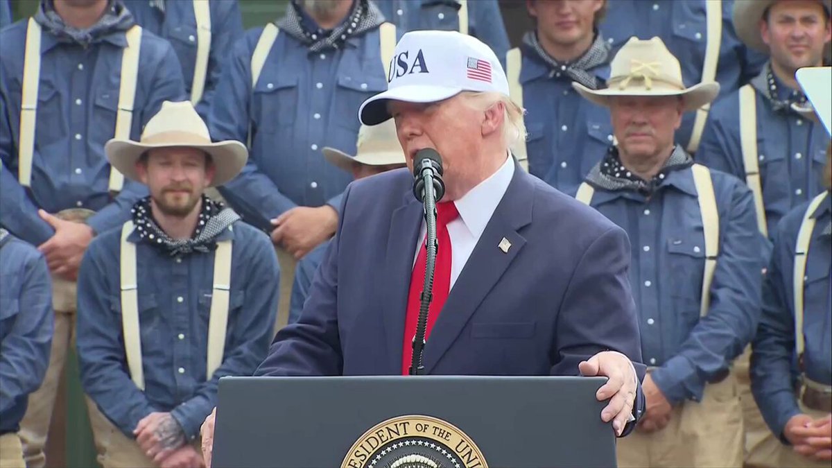 Trump: Look at these guys. I wish I looked like that. They could really ride those horses.