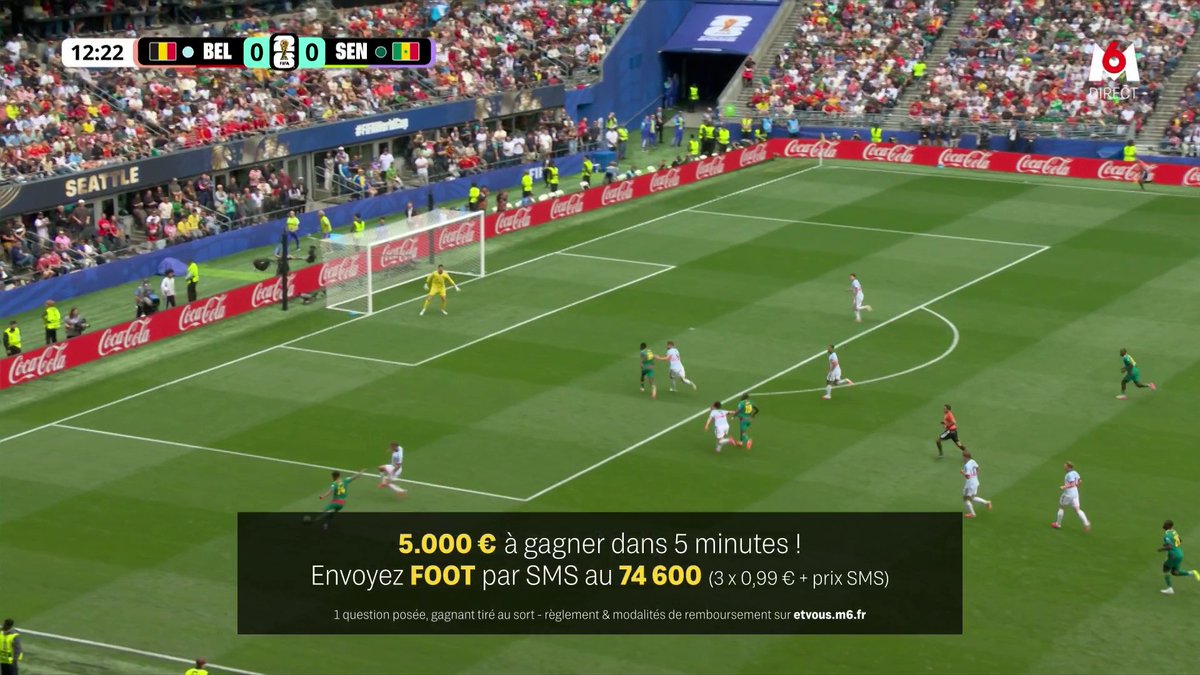 🚨 QUELLE INCROYABLE OCCASION D'OUVRIR LE SCORE POUR LES SÉNÉGALAIS !!! 😱 Thibaut Courtois RATE COMPLÈTEMENT sa sortie, Ismaïla Sarr 🇸🇳 ne parvient pas à la mettre au fond. QUEL DOMMAGE ! 🎥 M6 - Coupe du Monde de la FIFA 2026™