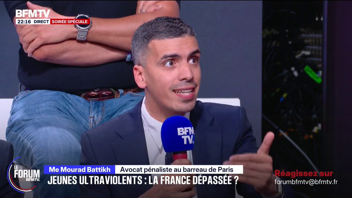 Violences des mineurs: "L'excuse de minorité, c'est simplement la possibilité qu'ont certains juges d'atténuer la peine", explique Mourad Battikh, avocat pénaliste au barreau de Paris #ForumBFMTV
