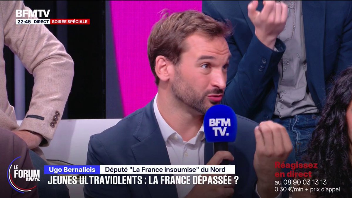 Violences des mineurs: "La primauté de l'éducatif sur le répressif a produit des résultats de diminution de la délinquance et de la criminalité chez les mineurs", explique Ugo Bernalicis (LFI) #ForumBFMTV