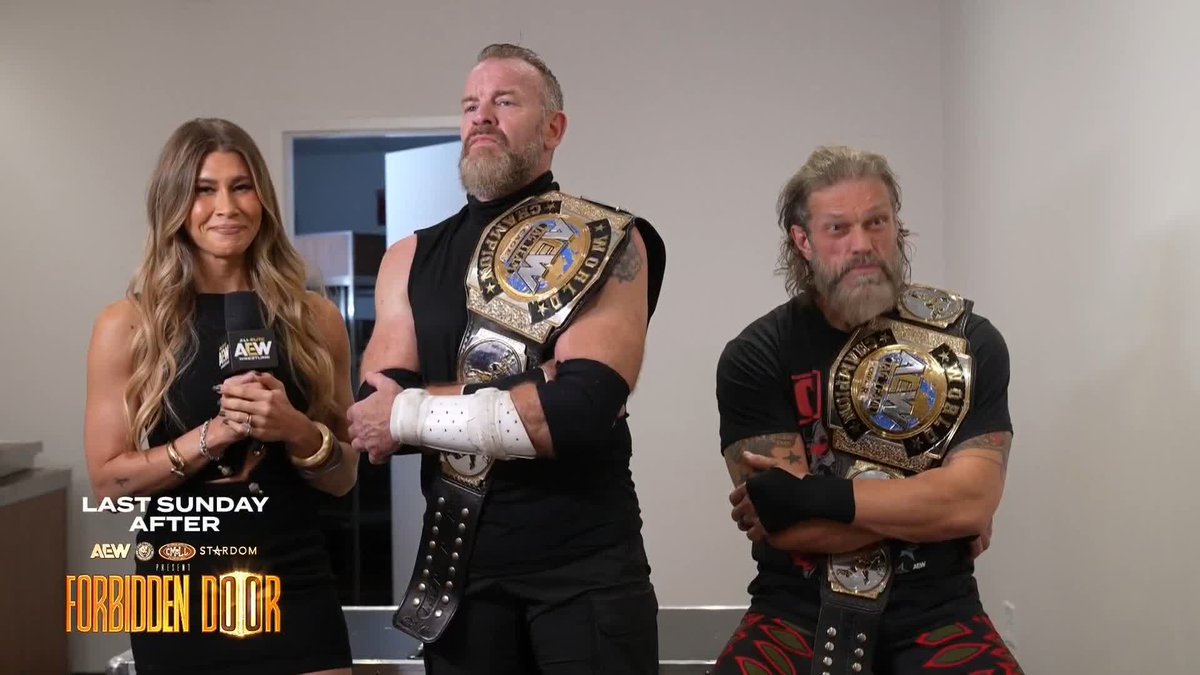After successfully retaining the #AEW World Tag Team Titles at #ForbiddenDoor, Adam Copeland and Jay 'Christian' Reso react to what unfolded with Switchblade Jay White after the match! Watch #AEWDynamite LIVE on TBS + HBO Max