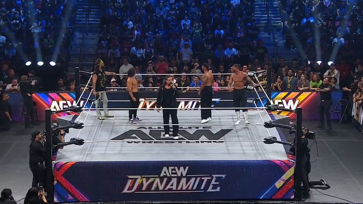 A very apt question from Switchblade Jay White, "WHO LET THE DOGS OUT?!" Watch #AEWDynamite LIVE on TBS & HBO Max
