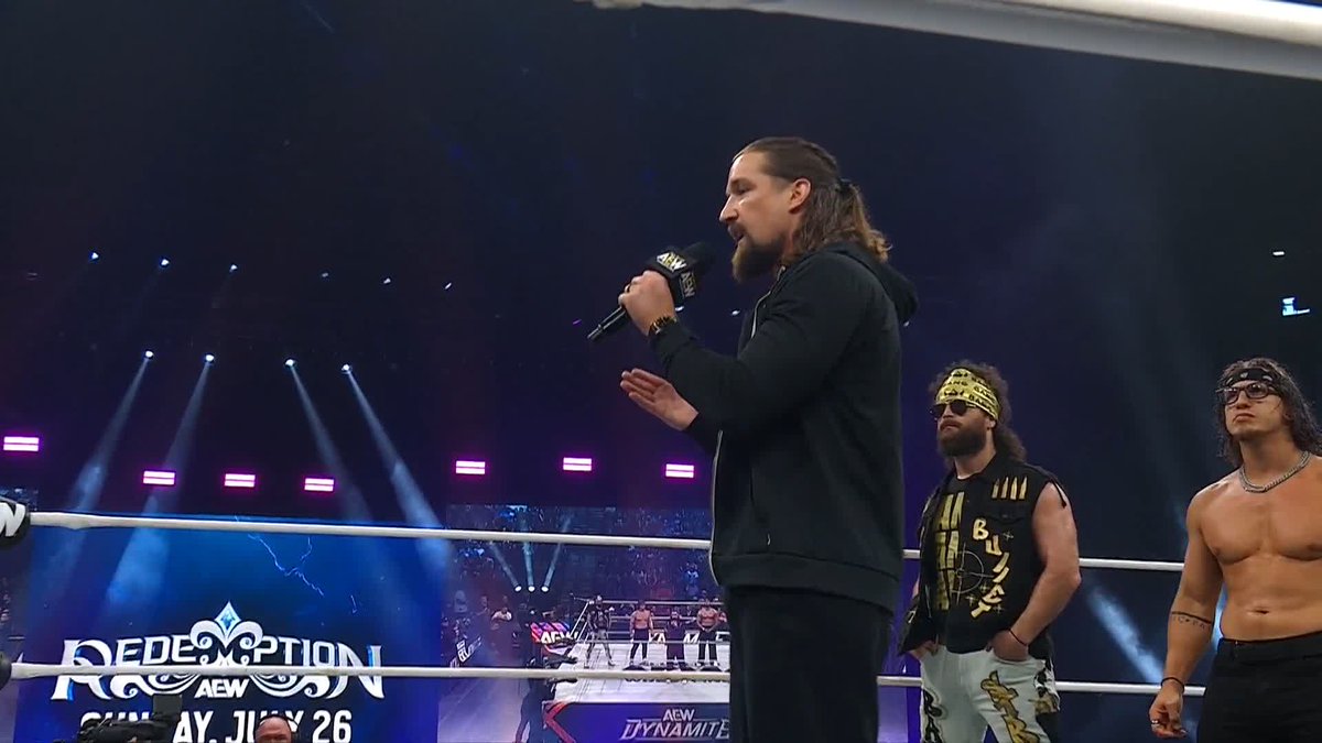 "The stench of your arrogance has lingered FAR TOO LONG!" Switchblade Jay White and the Bang Bang Gang aren't CLOSE to done with David Finlay and The Dogs! Watch #AEWDynamite LIVE on TBS & HBO Max