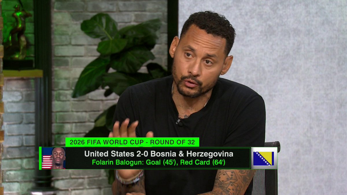 “If you give a red card here, the consistency, why is not Messi getting the red card?” Jermaine Jones on Flo Balogun receiving a red card in the USMNT’s Round of 32 victory.
