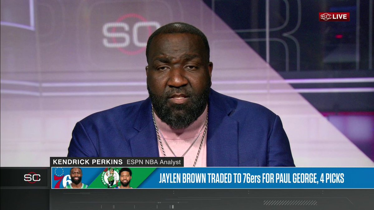 "[Brad Stevens] just basically handed the Philadelphia 76ers a trip to the NBA Finals next year." 👀 —Kendrick Perkins on the Jaylen Brown trade to the 76ers 🏀