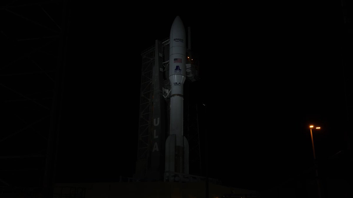 LIFTOFF of the United Launch Alliance Atlas V rocket with a star‑spangled start to the Amazon Leo 8 mission as America’s 250th Birthday approaches!