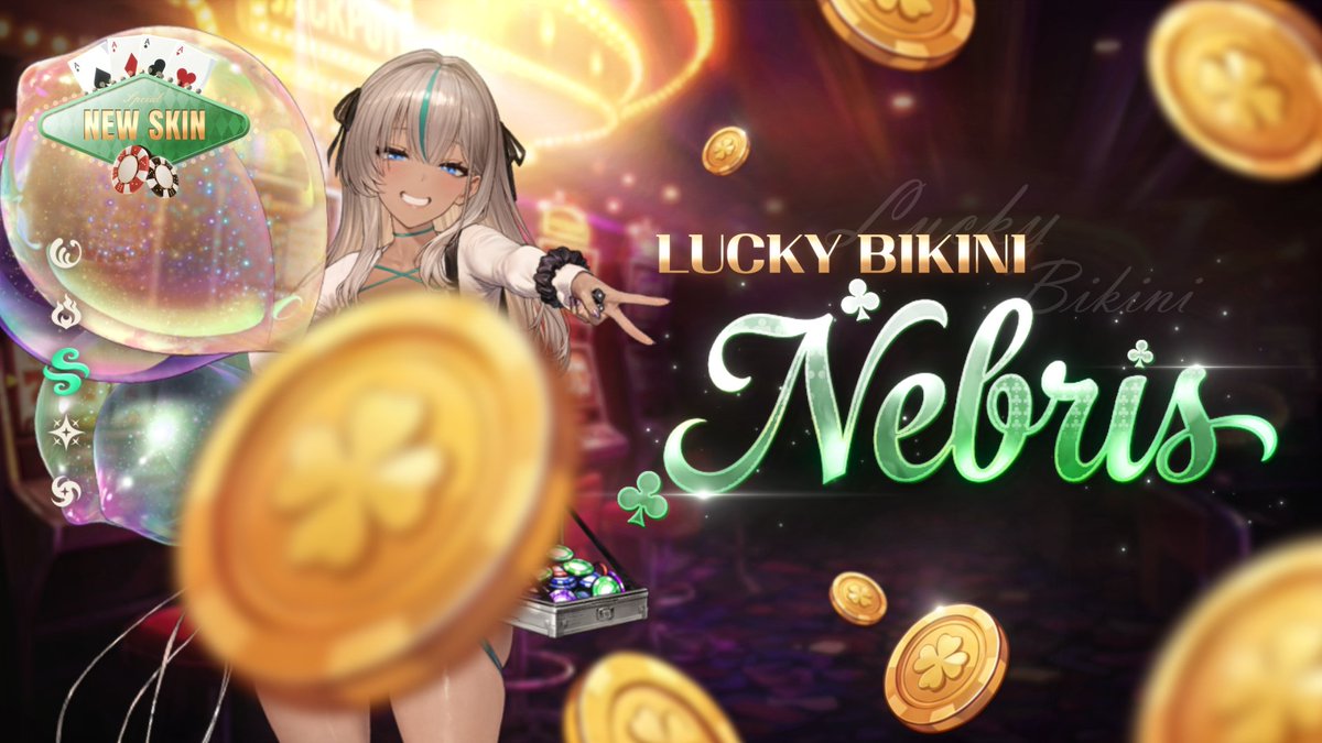 💖Special Skin - Lucky Bikini Nebris The special skin Lucky Bikini Nebris is available now! "Wanna come do something REALLY fun with me?" #BrownDust2 #Nebris