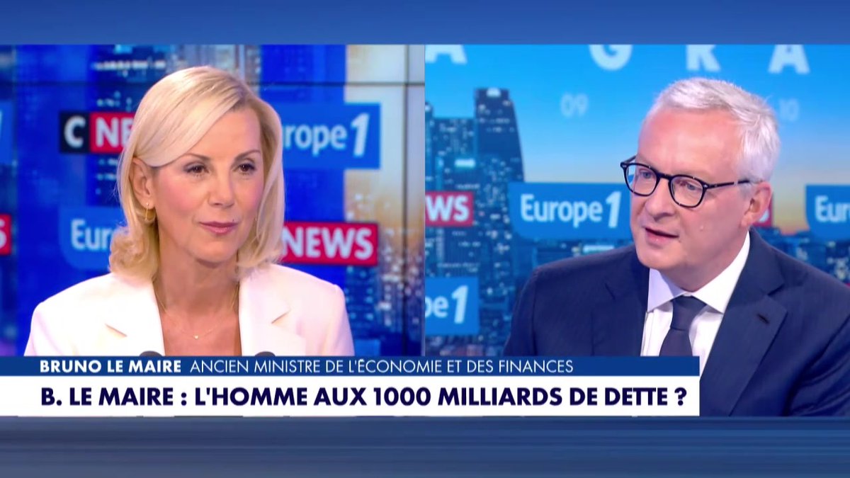 Dette : "Depuis que je suis parti c'est 285 milliards d'euros de dettes supplémentaires. C'est que ce n'est pas un problème de personne" déclare Bruno Le Maire #LaGrandeInterview #Europe1
