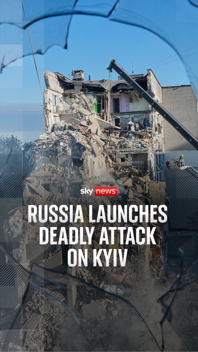 'Night of horror' in Kyiv as Russia unleashes deadly attack, causing widespread destruction to buildings and infrastructure. The number of people killed has reached at least 13, and another 86 people have been injured, according to Kyiv's mayor. 🔗