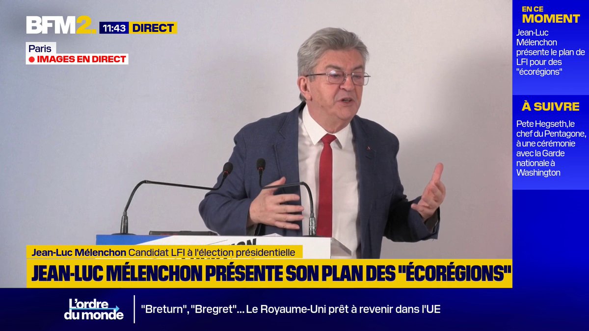 Plan des "écorégions": "Nous aurions besoin de l'appui des écologistes pour cette idée", assume Jean-Luc Mélenchon #BFM2