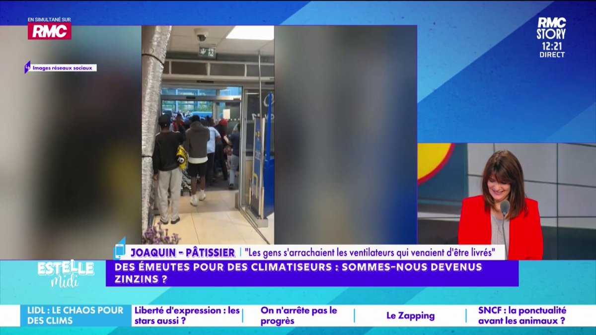 ❄️ Clim/Émeutes 📞 Joaquin : "J'allais chez Lidl pour acheter de la farine... En arrivant, je suis surpris par la présence de policiers et, en rentrant, je vois un amas de personnes qui se battaient, s'arrachaient les ventilateurs ! On tombe bien bas... C'est incroyable !"