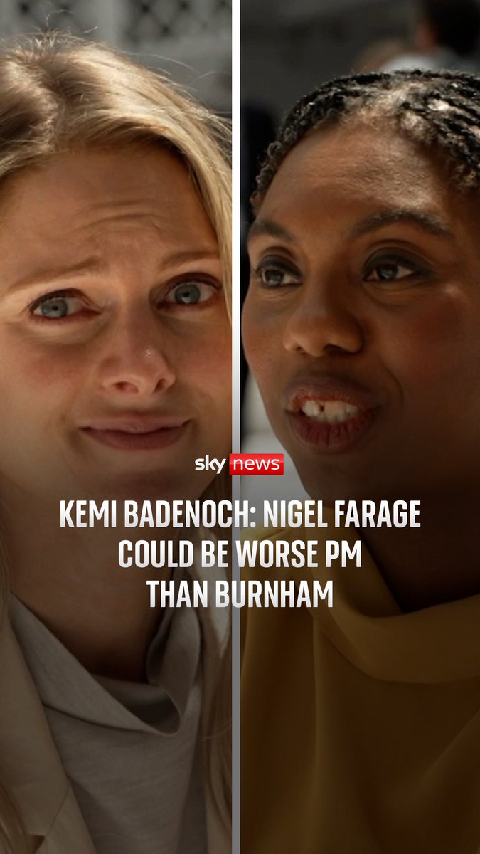Kemi Badenoch has told Sky News that Farage would be just as bad or an even worse PM than Burnham. @alifortescue spoke to leading voices on the right to look at the future of conservatism and whether Britain’s right-wing parties can, or should, unite.