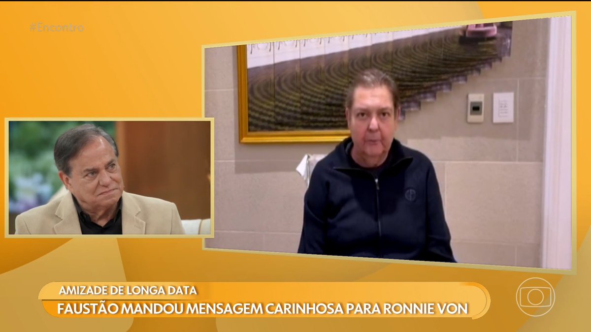 IMAGINA RECEBER UMA MENSAGEM DO FAUSTÃO? 🤌 Ronnie Von é especial demais, meus amores! 💌✨ #Encontro #TVGlobo