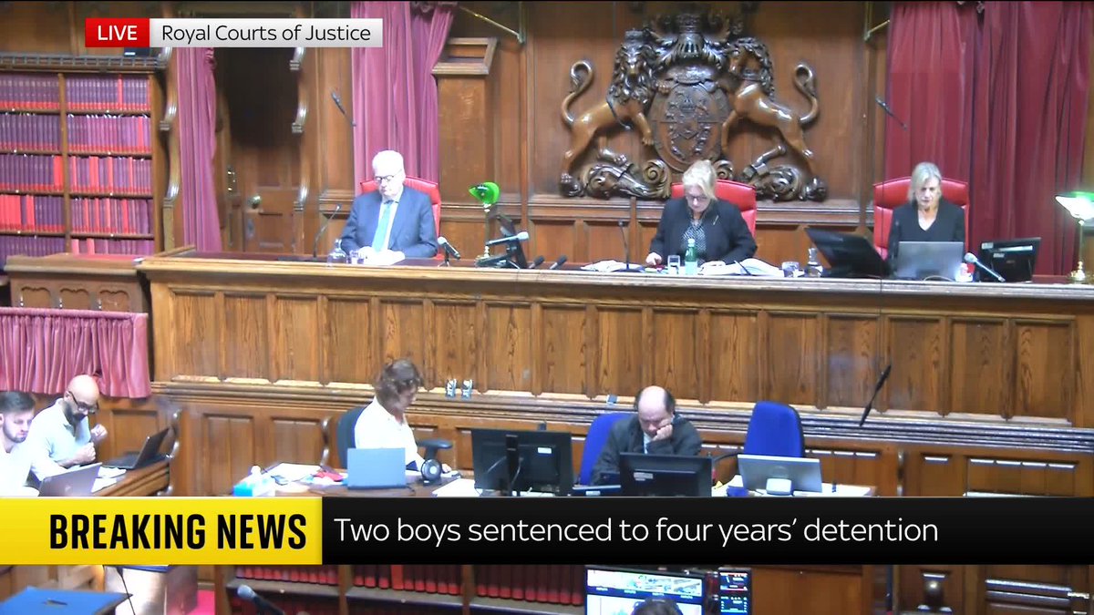 BREAKING: Two of three teenage boys have had their sentences for the rape of two girls increased after they were found to be "unduly lenient". Lady Chief Justice Baroness Carr explains the Court of Appeal's decision ⬇️