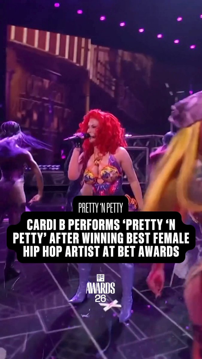 Congratulations to Cardi B for winning 'Best Female Hip Hop Artist'. She shut the stage DOWN for this year's #BETAwards