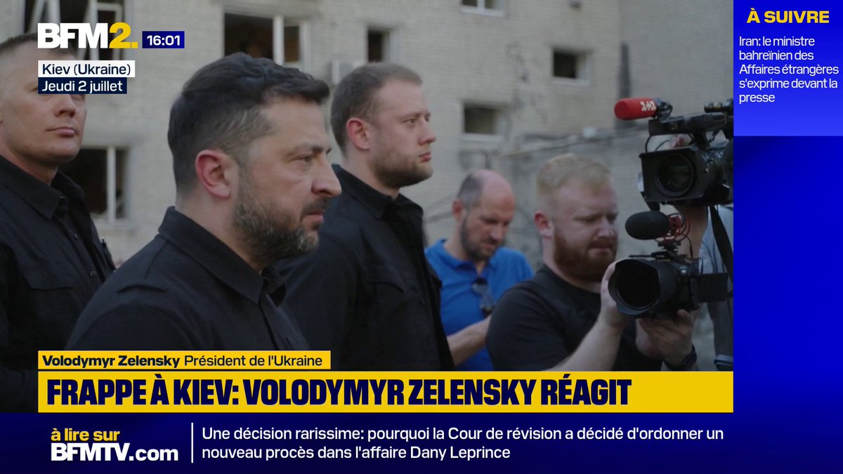 Volodymyr Zelensky: "Nous demandons au président Trump et à son équipe d'agir rapidement. C'est la seule chose. Et nous n'avons pas besoin, vous savez, de trop de paroles. Vous voyez ce que cela signifie lorsque les livraisons d'aide à l'Ukraine arrivent lentement" #BFM2