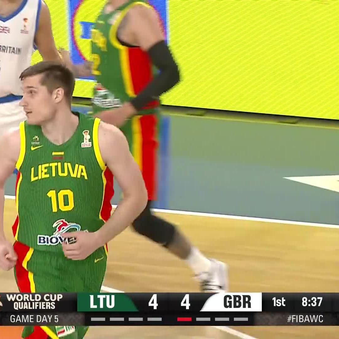 Zalgiris Kaunaslı Azuolas Tubelis, Büyük Britanya potasına ilk çeyrekte 15 sayı bıraktı 🔥
