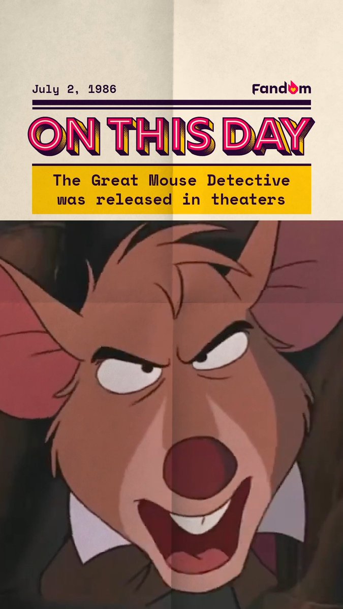 The Great Mouse Detective, an absolute animated classic, is now 40 years old 🎂🐭