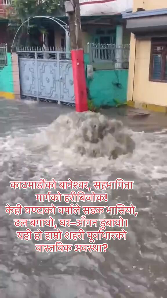 पहिलो पटक हैन। हरेक बर्ष हुन्छ। प्लास्टिक प्रयोग गर्न र जत्रतत्र फ्याक्न बन्द गर्दैनन् धोबीखोलामा निस्कने ढलको मुख सबै कपडा र प्लास्टिकले बुजिएको हुन्छ। खोलामै फ्याक्ने ग्याङ अलग्गै छ। साँच्चै भन्ने हो भने यी घरहरू सबै पहिले २०३५ सम्मका धान खेतमा बनेका छन्।