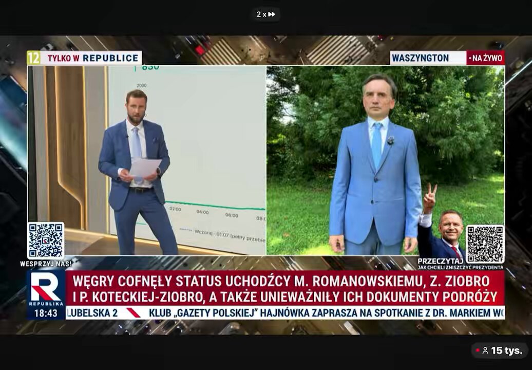 Mamy pierwszą reakcje korespondenta Republiki z USA 😝 Komentuje cofnięcia statusu uchodźcy na Węgrzech dla @Ziobry Okazuje się, że Radosław Sikorski 🇵🇱🇪🇺 i Donald Tusk to tchórz, a szeryf Zbigniew Ziobro | SP to kozak.