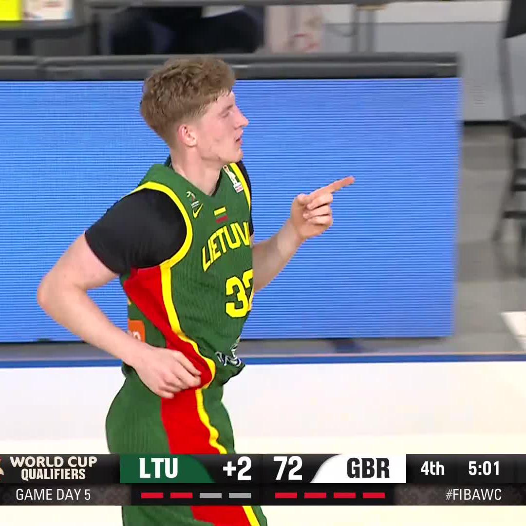 Kasparas Jakucionis in his Lithuania debut: 📊 16 PTS | 7 REB | 6 AST #FIBAWC | Milwaukee Bucks