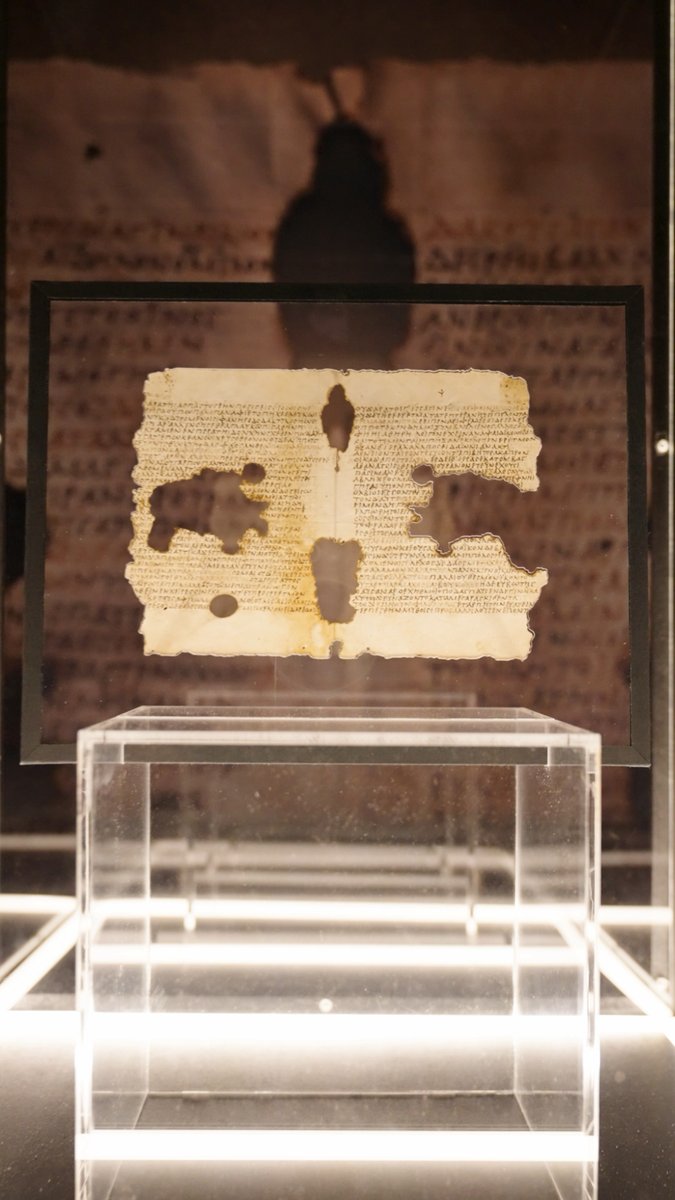 The oldest known surviving book copy of Homer's epic circa 200–400 CE joins The Odyssey press junket in New York, courtesy of The John Rylands Library at The University of Manchester. Experience Christopher Nolan's film in theaters July 17.