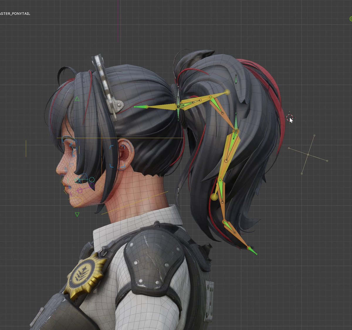 Ponytail rigged!✅ #blender #rig