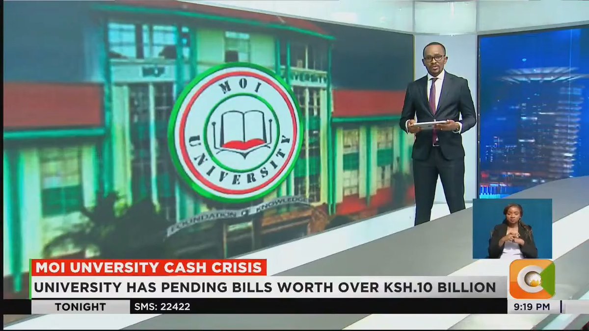 Moi Unversity Cash Crisis: University has pending bills worth over Ksh.10 billion Looming layoffs as the university fights for survival Kipchoge: Payroll is currently at 383 million shillings Obara: Technically Moi University is insolvent #CitizenTonight