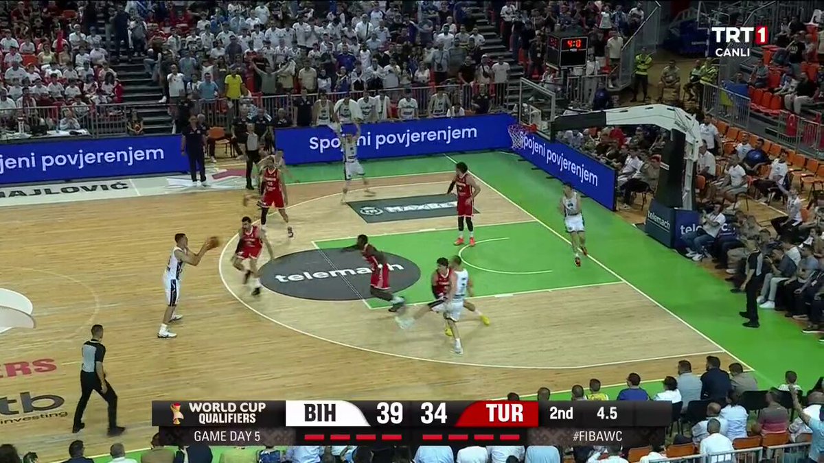 🇧🇦Bosna Hersek 39-34 Türkiye🇹🇷 🆚 İlk yarı sonucu.