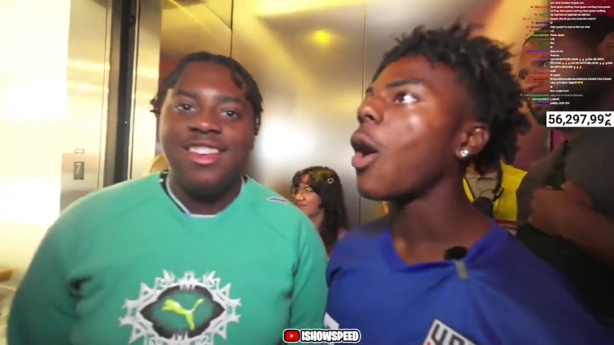 iShowSpeed couldn't believe the elevator hit its weight limit because of his brother Jamal 😭