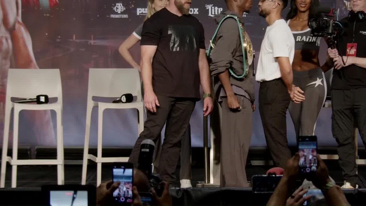 INTENSE FACE-OFF! Shu Shu Carrington and Rene Palacios will put on a show! 🙌 #TheFight | #MasonBell | July 4 | LIVE on DAZN and TNT ▪️