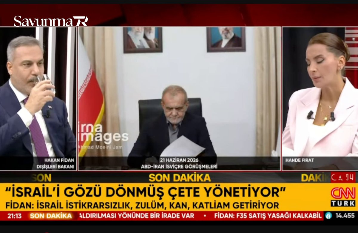 🇹🇷 Dışişleri Bakanı Hakan Fidan: "İsrail kendi ayağına sıktı. Biz hep bunun söylüyoruz ve Netanyahu kendi toplumuna yapacağı en büyük kötülüğü de yaptı." "Bu adamlar insanlığın artık taşıyamadığı bir yük haline geldiler. Bu politikalarıyla, bu kafalarıyla... İnsanlık bunu taşıyamıyor. Hangi sistemden yaklaşırsanız yaklaşın, bu adamları taşıyacak bir parametre yok."