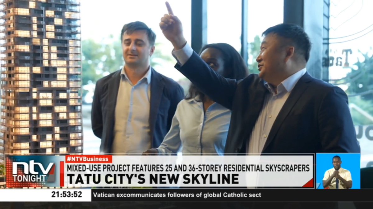 Tatu City's New Skyline: Tatu City has picked China Road and Bridge Corporation to build Jabali Towers. The project includes a 25-storey and 36-storey tower, a 150-room hotel, offices, and 35 shops and restaurants. #NTVTonight Ben Kitili