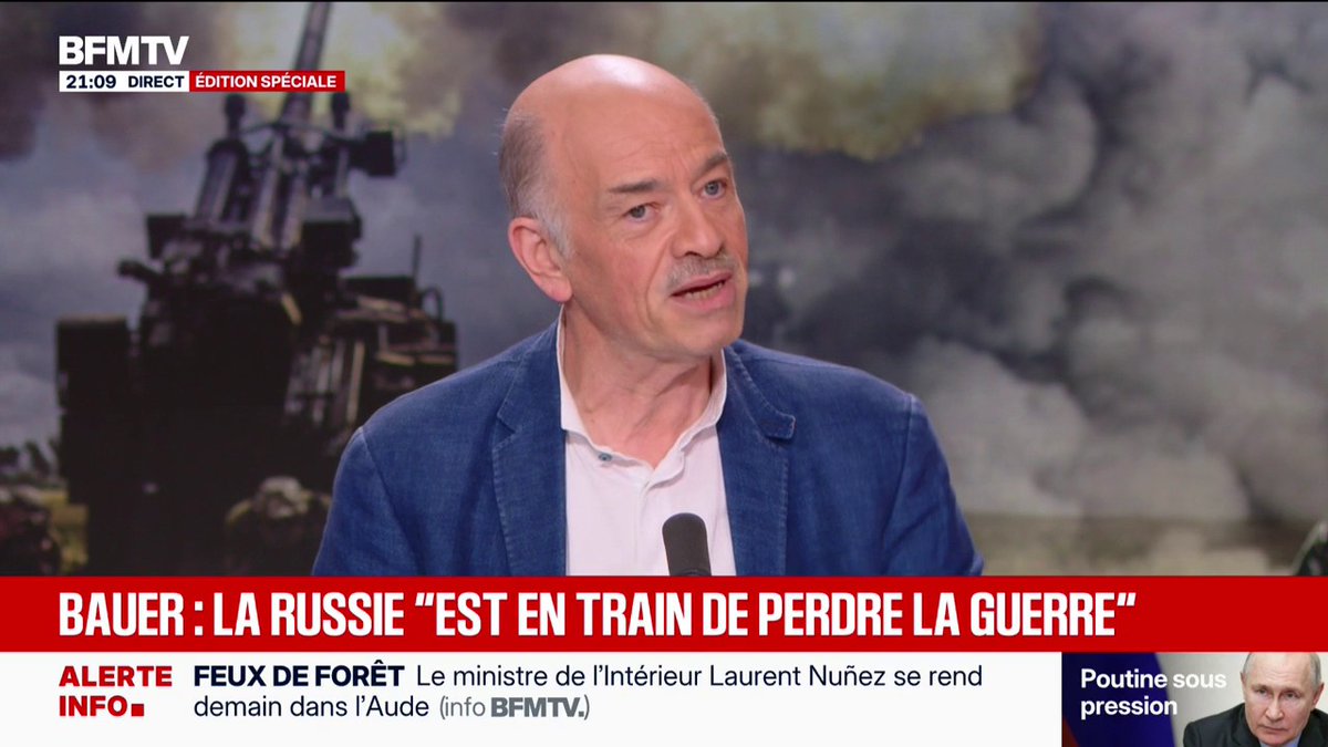 Guerre en Ukraine: "C'est une opération désespérée" menée par Vladimir Poutine, affirme Alain Bauer, professeur émérite de criminologie