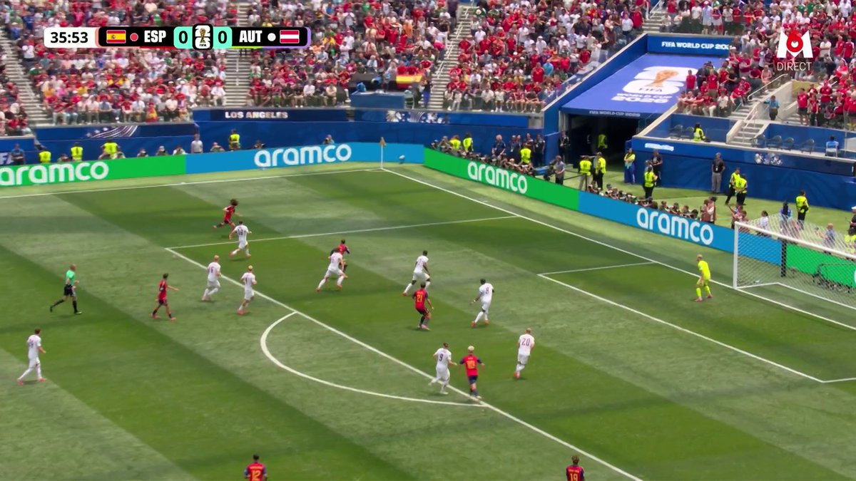 Mikel Oyarzabal fait enfin sauter le verrou autrichien ! Parfaitement servi par Marc Cucurella, l'attaquant espagnol conclut en une touche et ouvre le score. L'Espagne mène 1-0. Suivez le match sur M6 et M6+ : #CDM2026 #FIFAWorldCup #ESPAUT