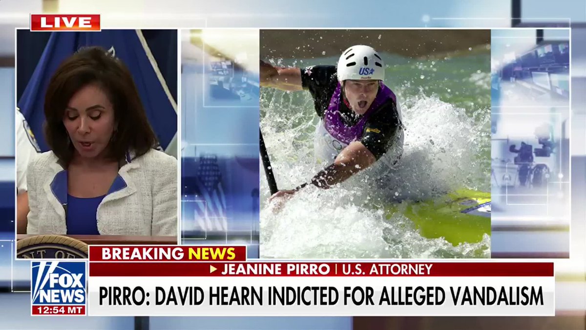 BREAKING: Former U.S. Olympic canoeist David Hearn has been charged by a federal grand jury with destruction of property after allegedly damaging the Lincoln Memorial Reflecting Pool last month, U.S. Attorney Jeanine Pirro announced. "On June 19th, he reached down into the pool. Our evidence further shows that the National Park Service employees observed Hearn actually forcefully and violently pulling up and removing the bottom liner with both hands." "According to witnesses, Hearn damaged approximately two square feet of sealant from the bottom of the pool. A parks employee actually told Hearn to stop, to stop his behavior and stop what he was doing."