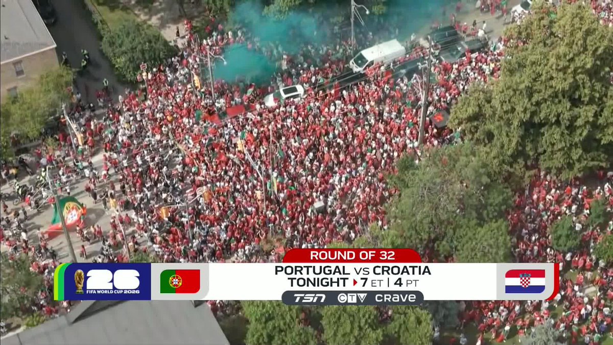 The streets of Toronto are already FLOODED with Portugal fans 😳🇵🇹 #FIFAWorldCup